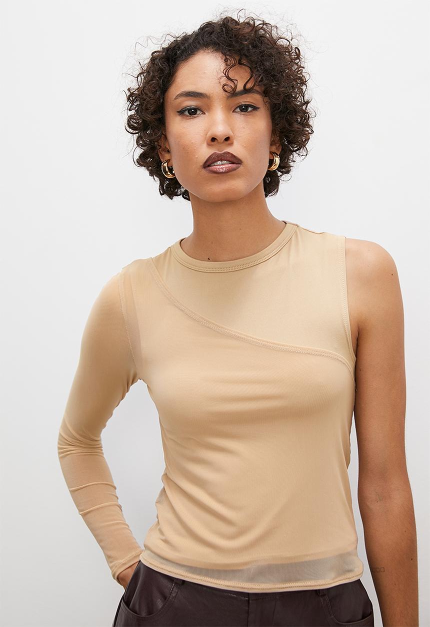 Superbalist - Asymmetrical tee meet and greet - stone