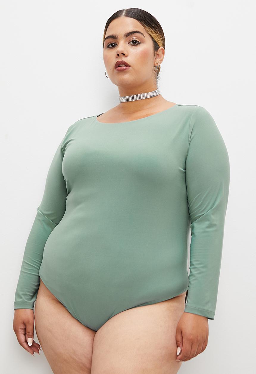 Superbalist - Long sleeve boat neck bodysuit - smoked sage