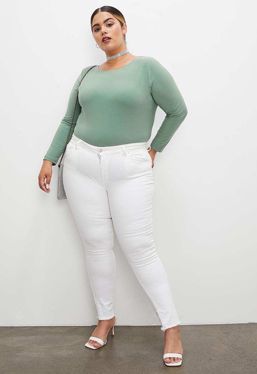 Superbalist - Long sleeve boat neck bodysuit - smoked sage