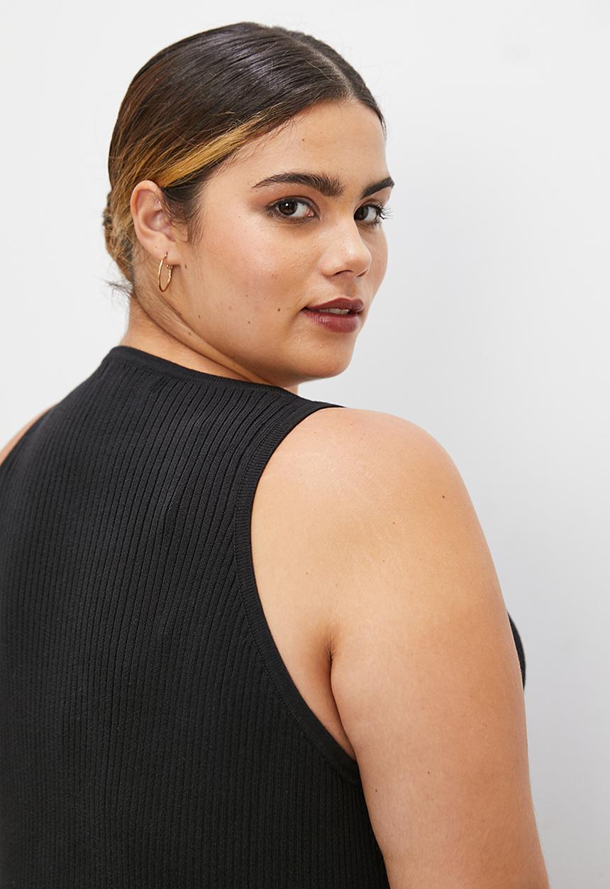 Superbalist - Organic cotton cutaway knitwear dress - black