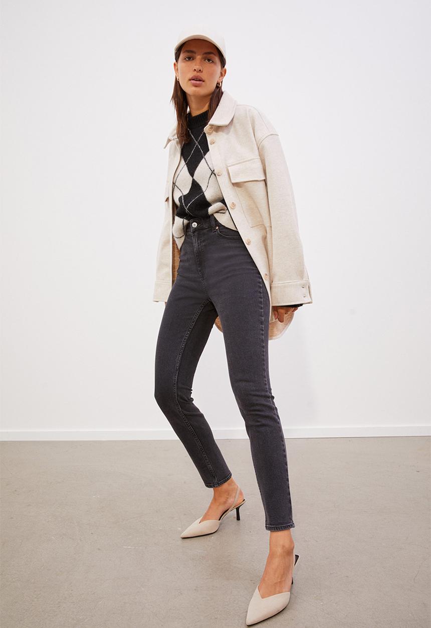H&M - Skinny high jeans - dark grey