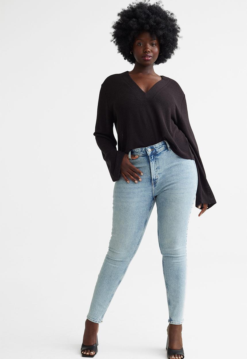 H&M - Skinny high jeans - pale denim blue