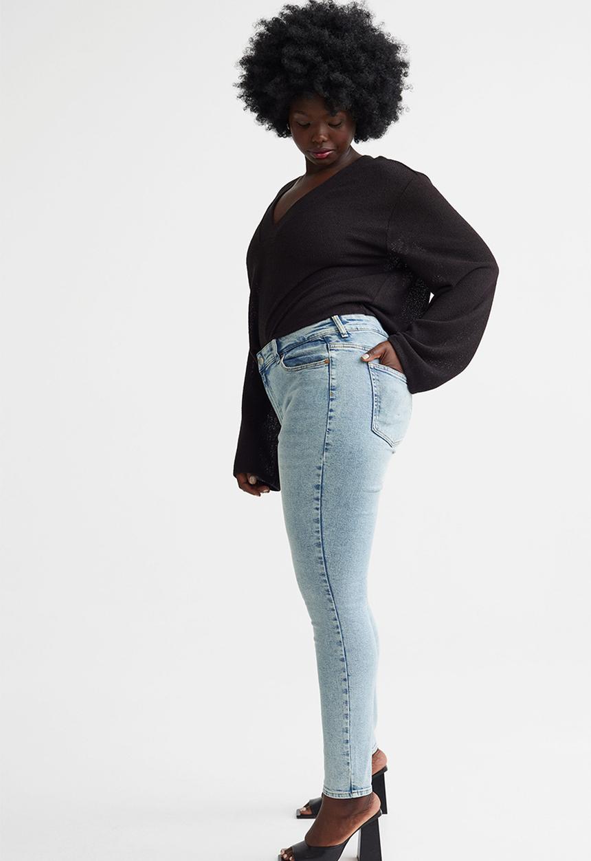 H&M - Skinny high jeans - pale denim blue