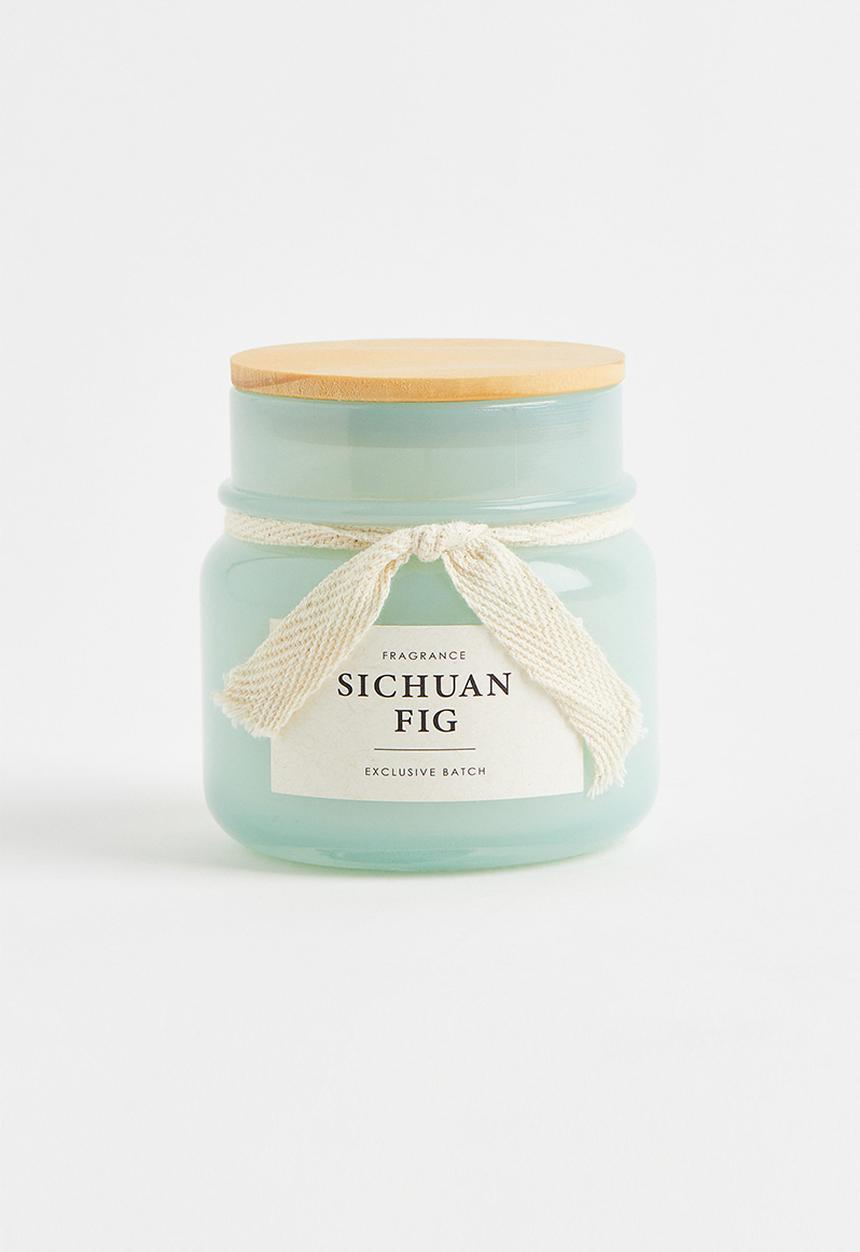 H&M - Scented candle in glass holder - multi/turquoise