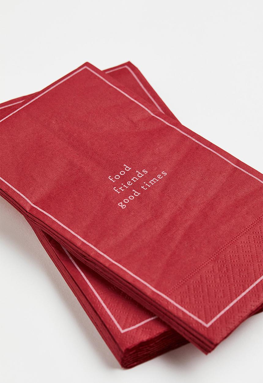 H&M - 15-pack paper napkins - multi/red