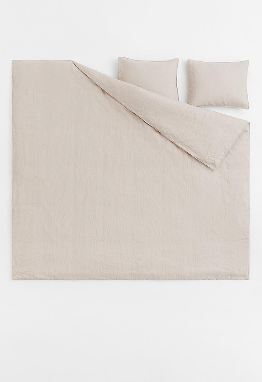 H&M - Linen duvet cover set - beige