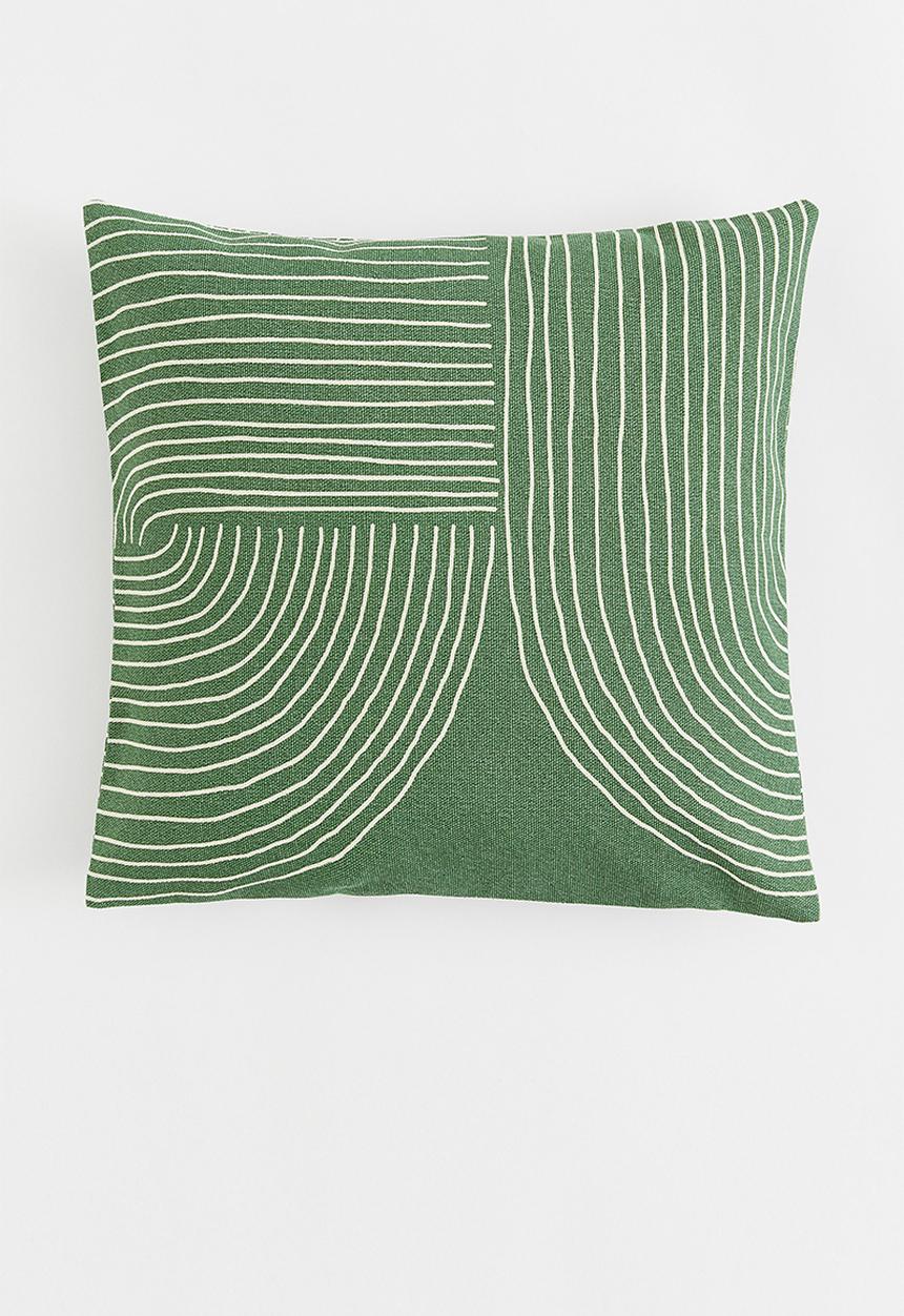 H&M - Cotton canvas cushion cover - green/multi