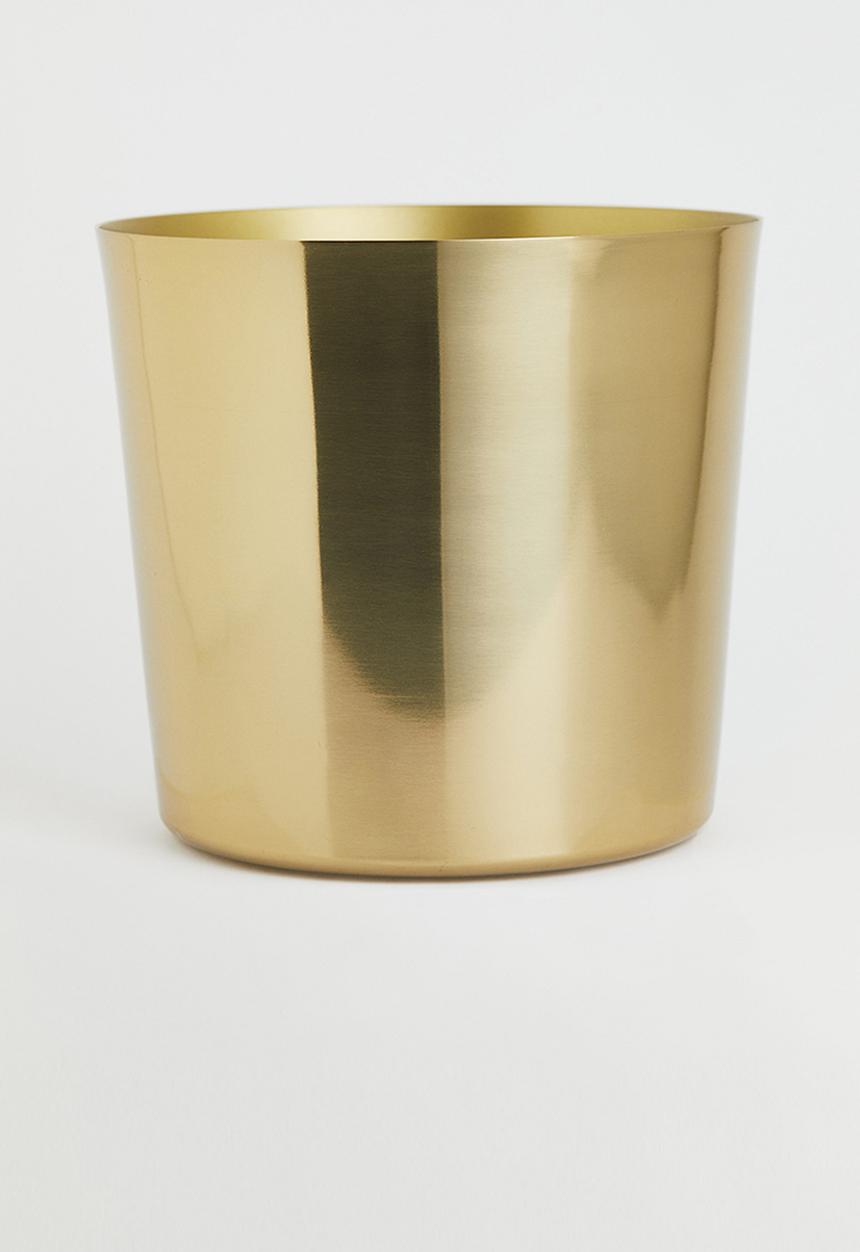 H&M - Medium metal plant pot - gold