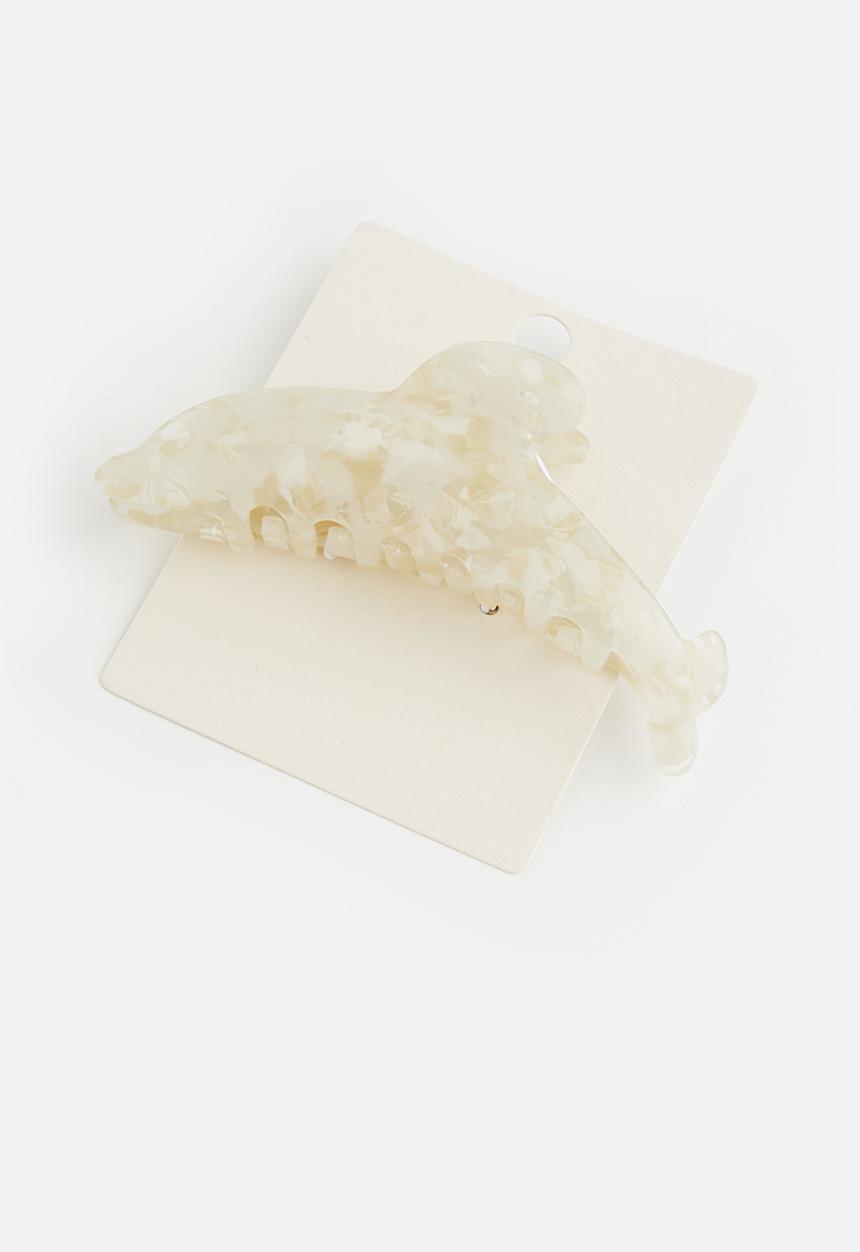 Rubi - Delilah dolphin hair claw - white marble