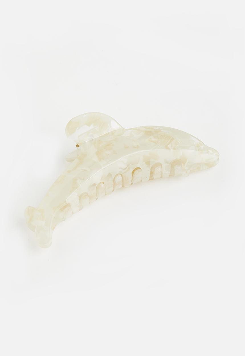 Rubi - Delilah dolphin hair claw - white marble