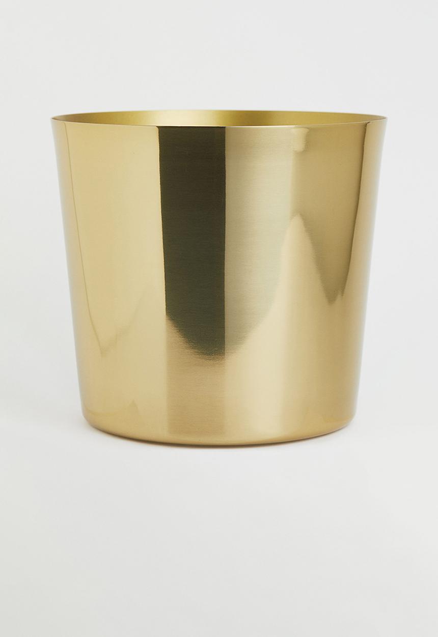 H&M - Large metal plant pot - gold