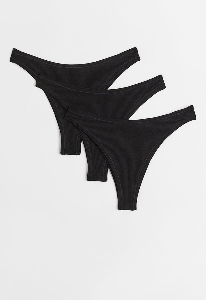 H&M - 3 Pack jersey brazilian briefs - black