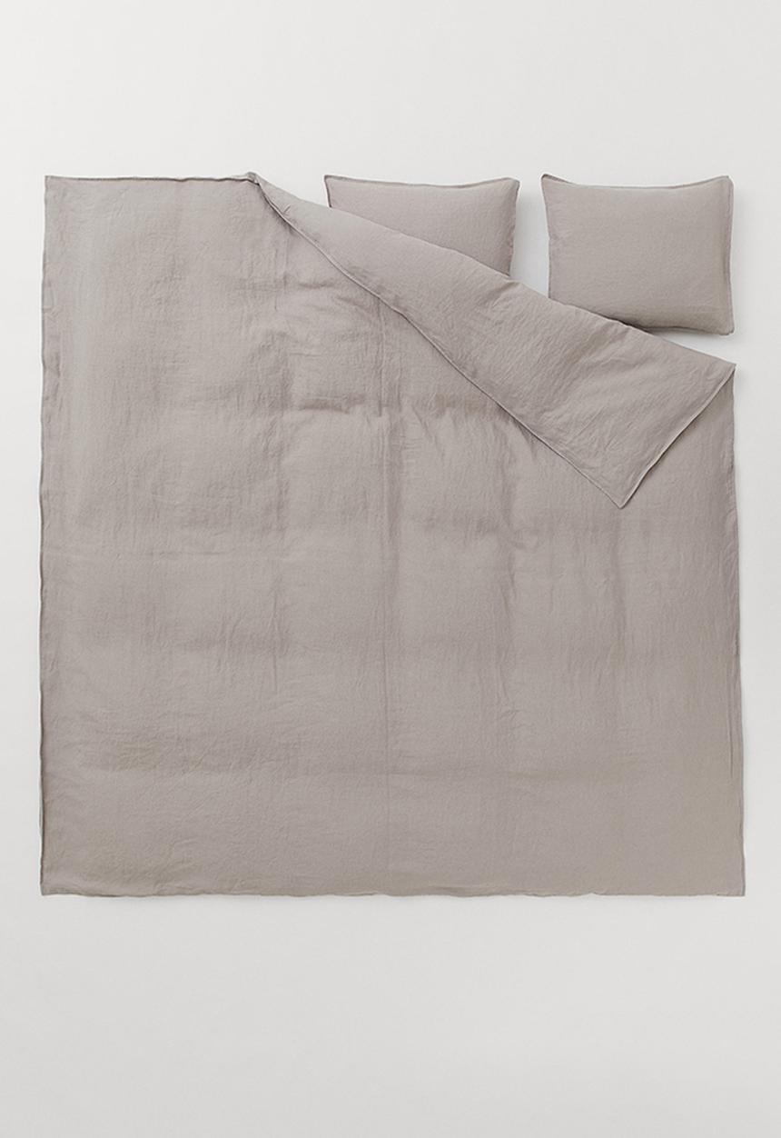 H&M - Linen duvet cover set - greige