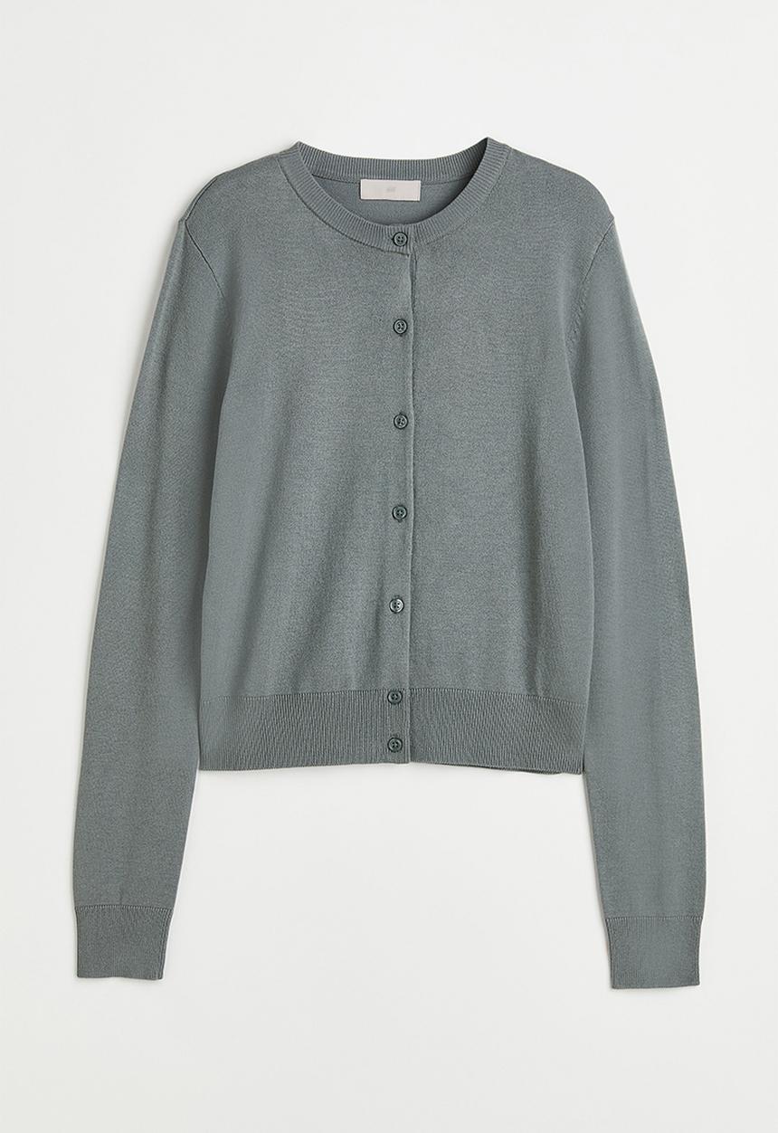 H&M - Fine-knit cardigan - dark green