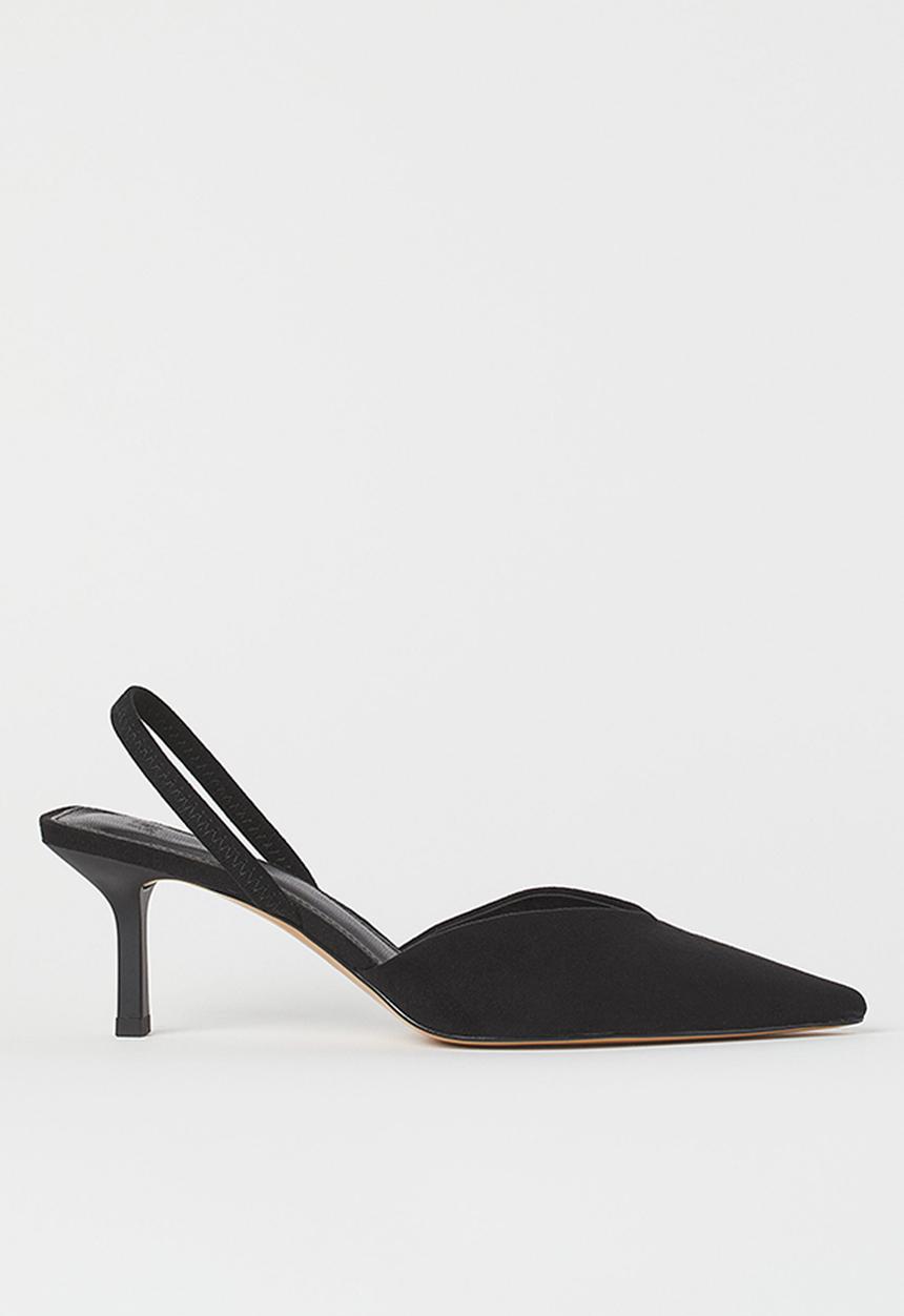 H&M - Imitation suede slingbacks - black