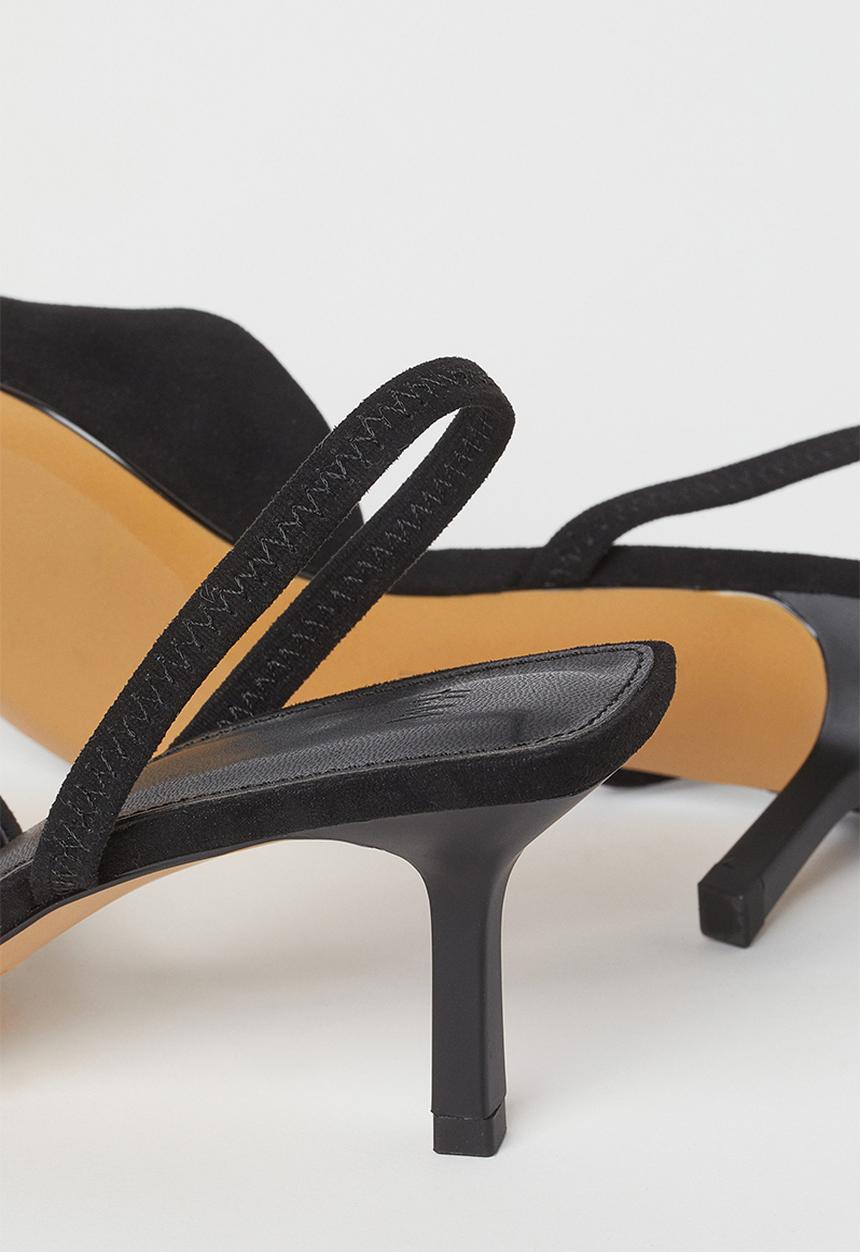 H&M - Imitation suede slingbacks - black