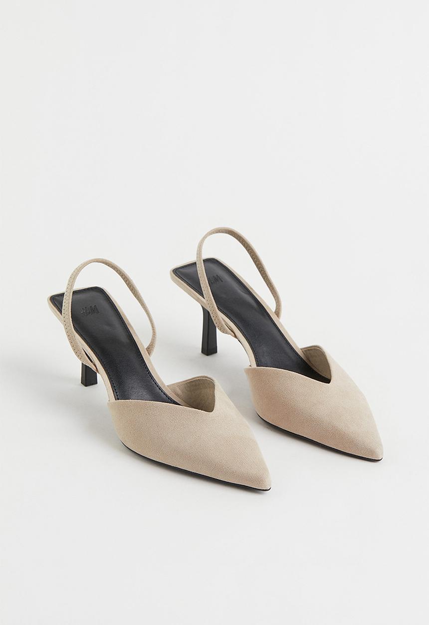 H&M - Imitation suede slingbacks - light beige