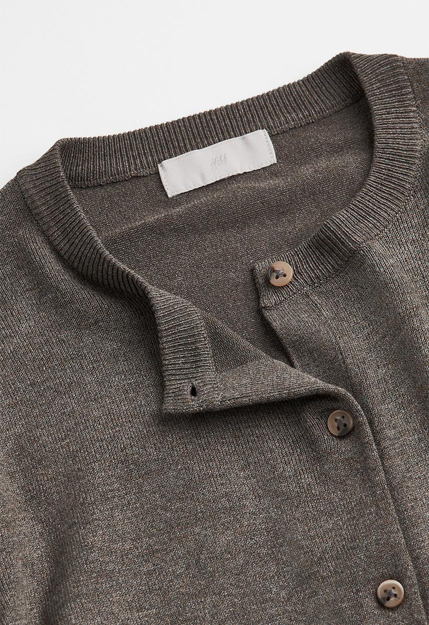 H&M - Fine-knit cardigan - dark greige marl