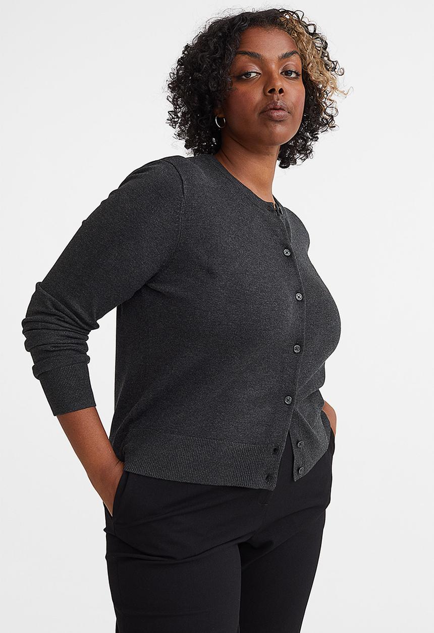 H&M - Fine-knit cardigan - dark grey marl