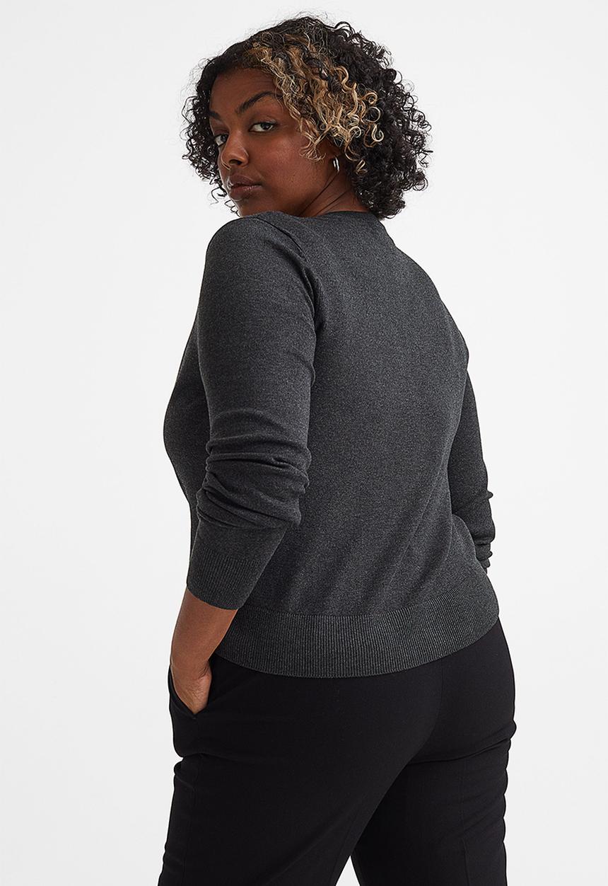 H&M - Fine-knit cardigan - dark grey marl