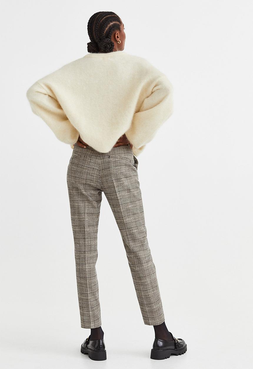 H&M - Cigarette trousers - brown/checked