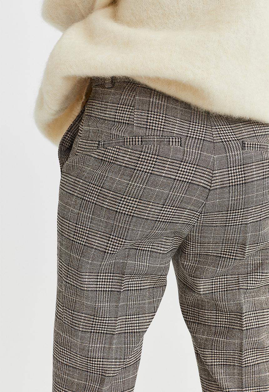 H&M - Cigarette trousers - brown/checked