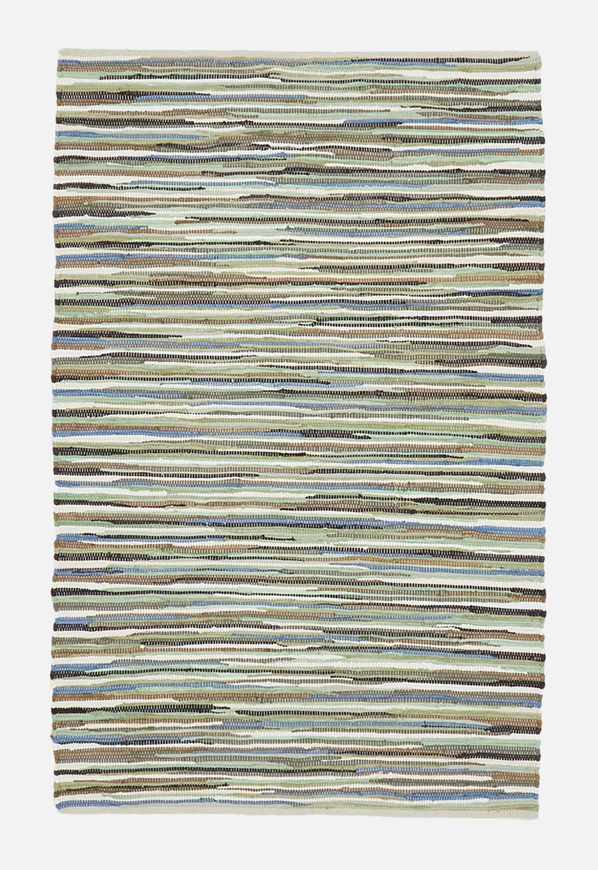 Sixth Floor - Recycled chindi rug - stripe green