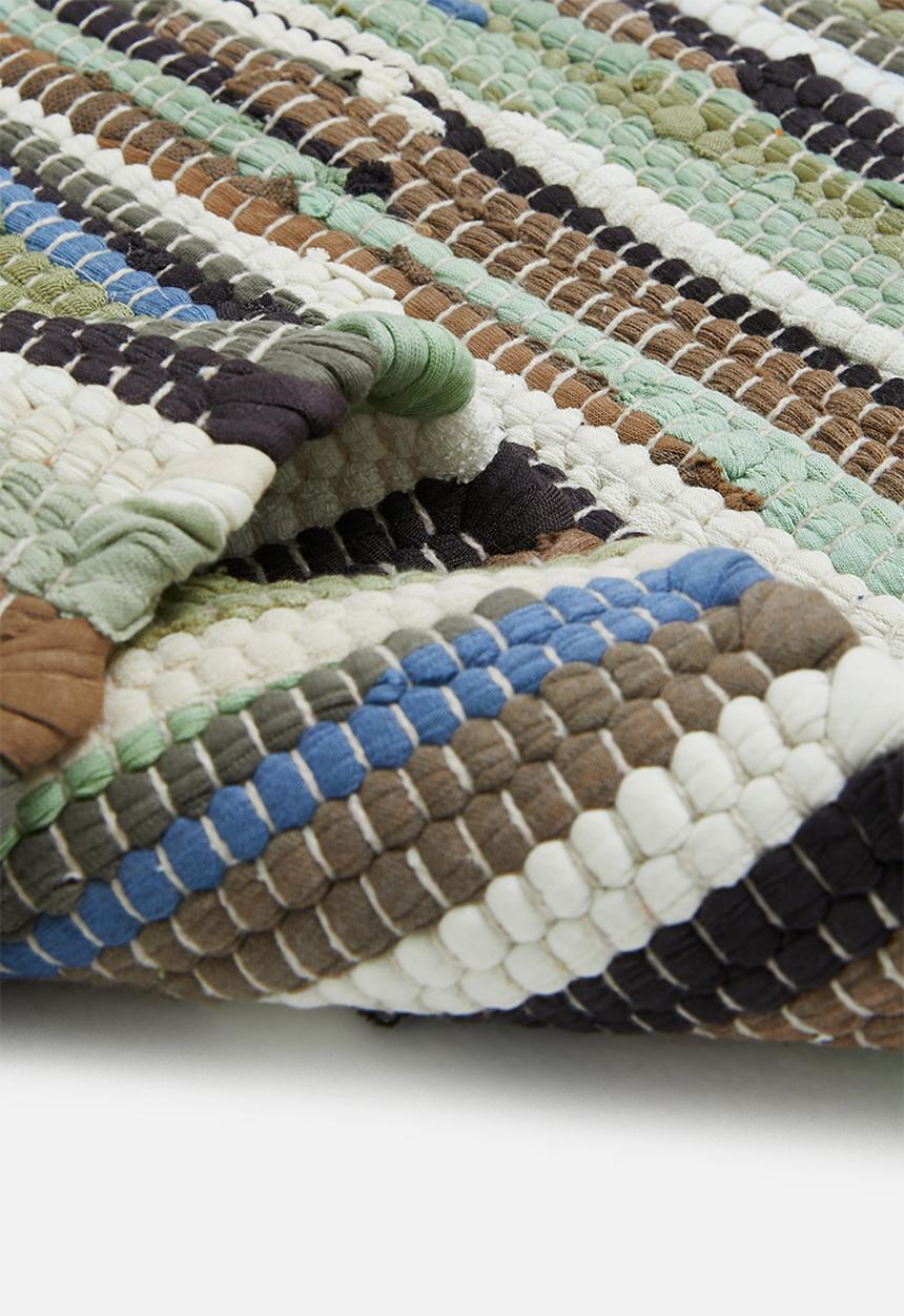 Sixth Floor - Recycled chindi rug - stripe green