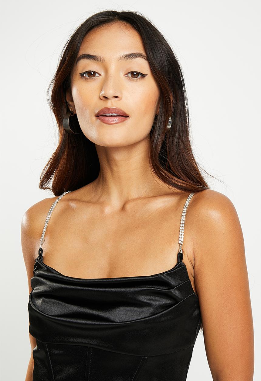 dailyfriday - Satin corset top - black