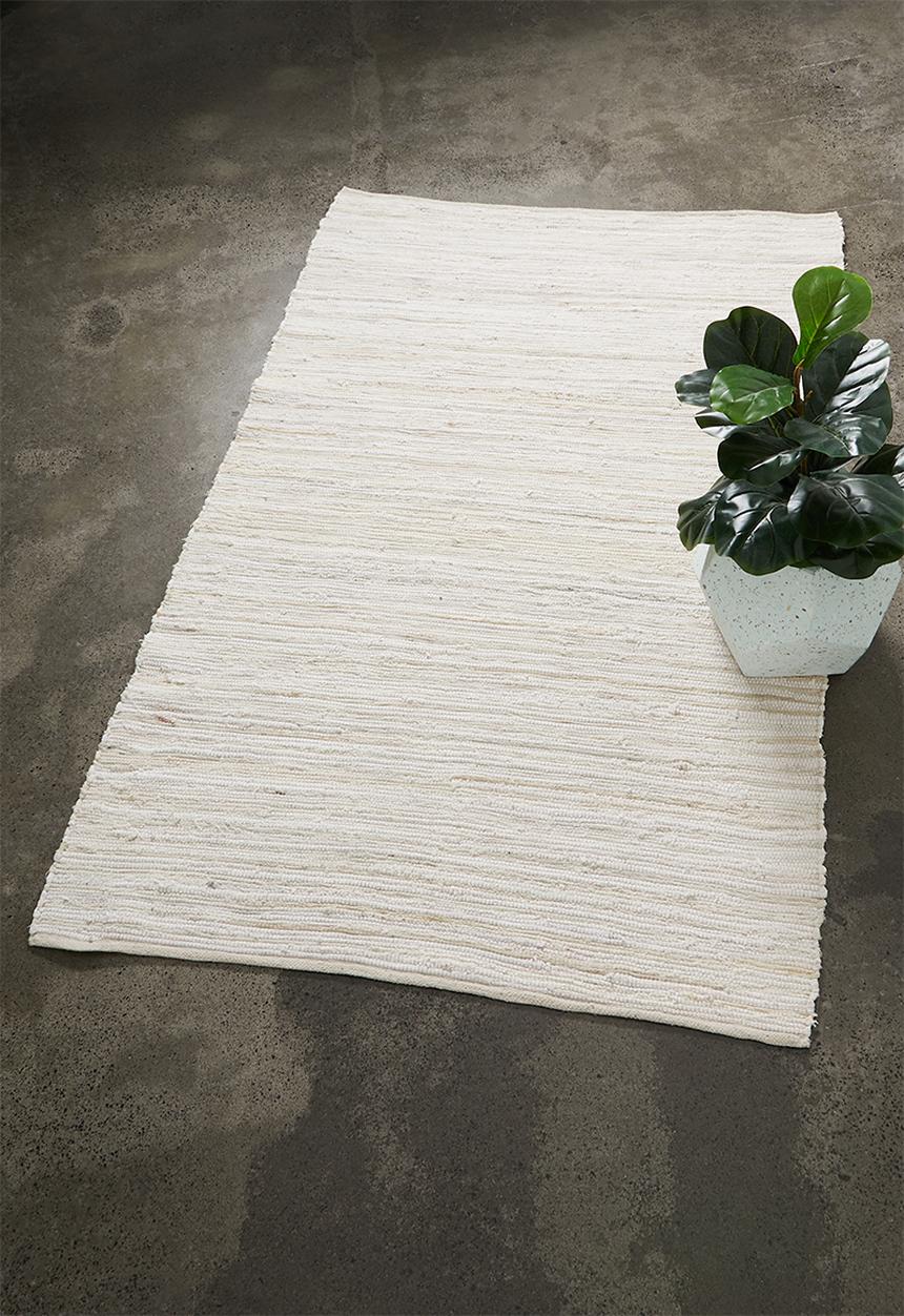 Sixth Floor - Recycled chindi rug - plain cream multi