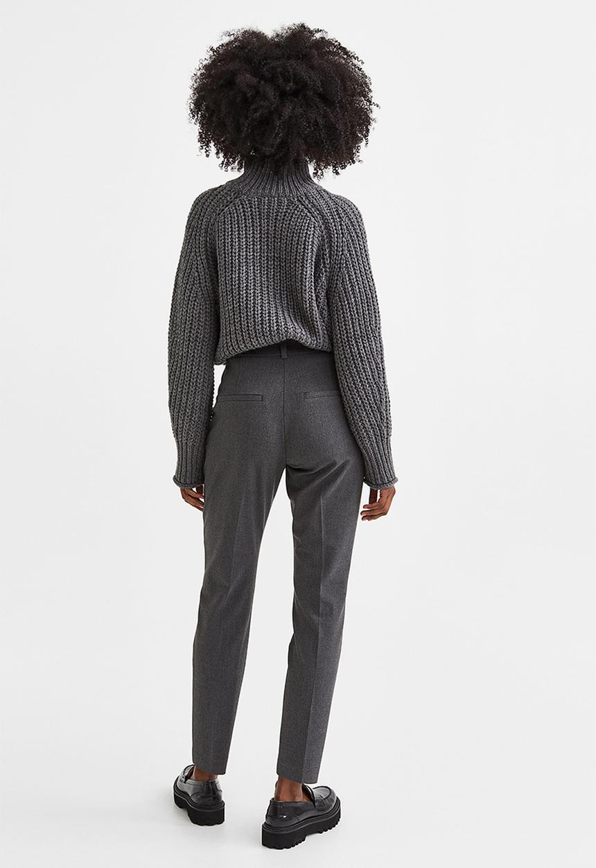 H&M - Cigarette trousers - dark grey marl