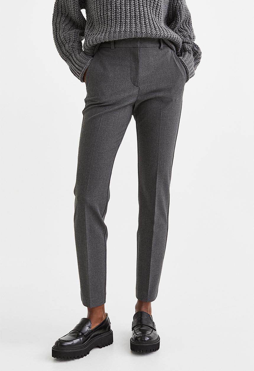 H&M - Cigarette trousers - dark grey marl