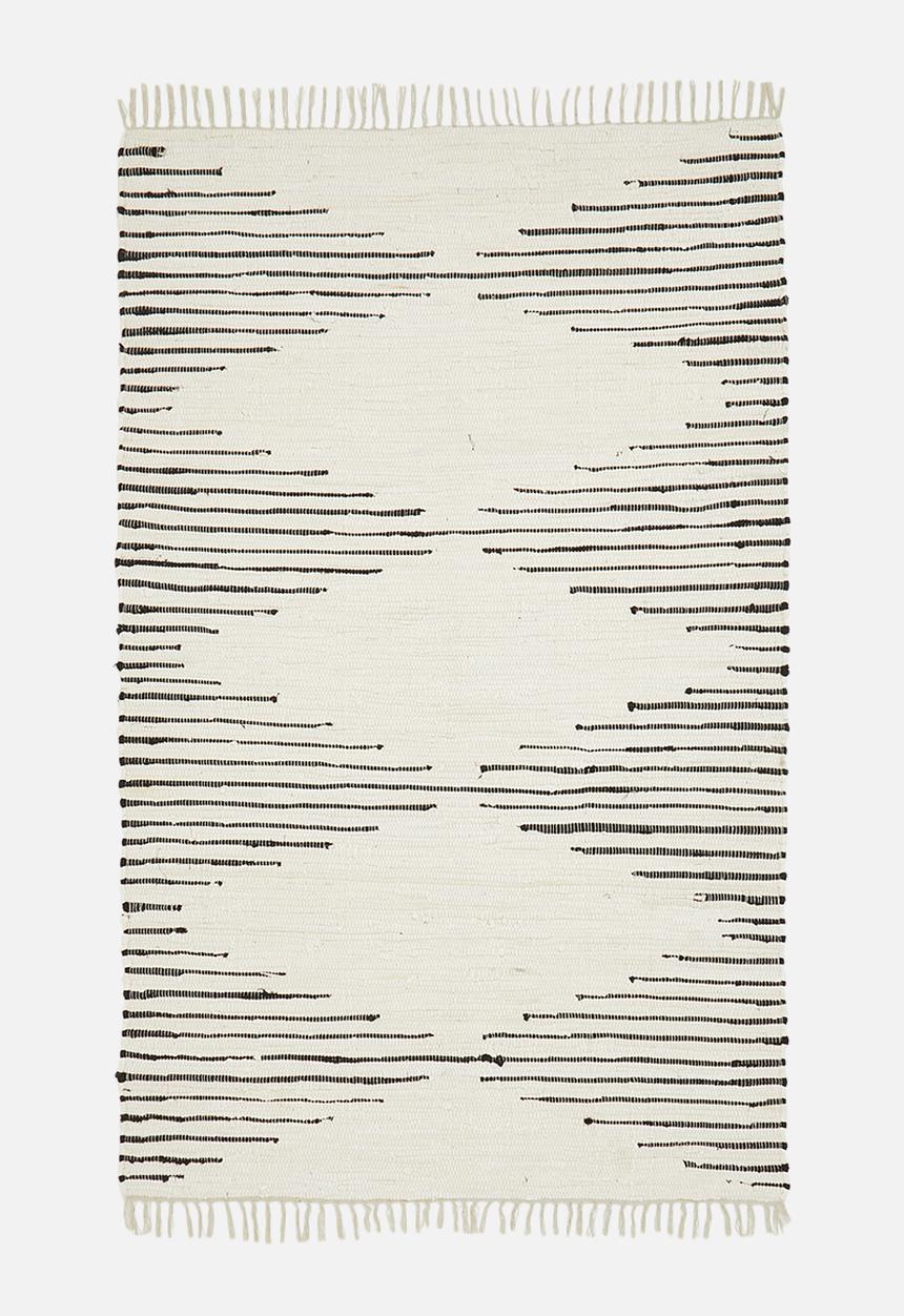 Sixth Floor - Recycled chindi rug - diamond black