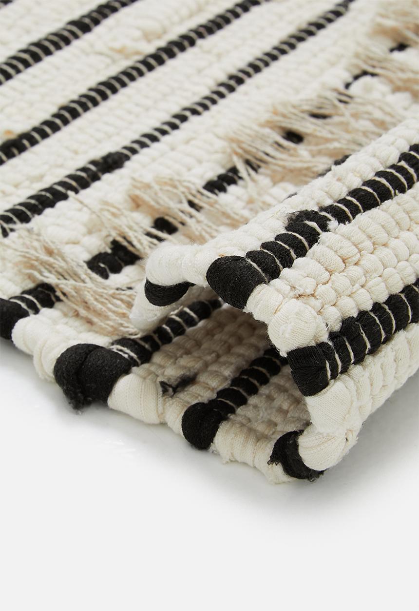 Sixth Floor - Recycled chindi rug - diamond black