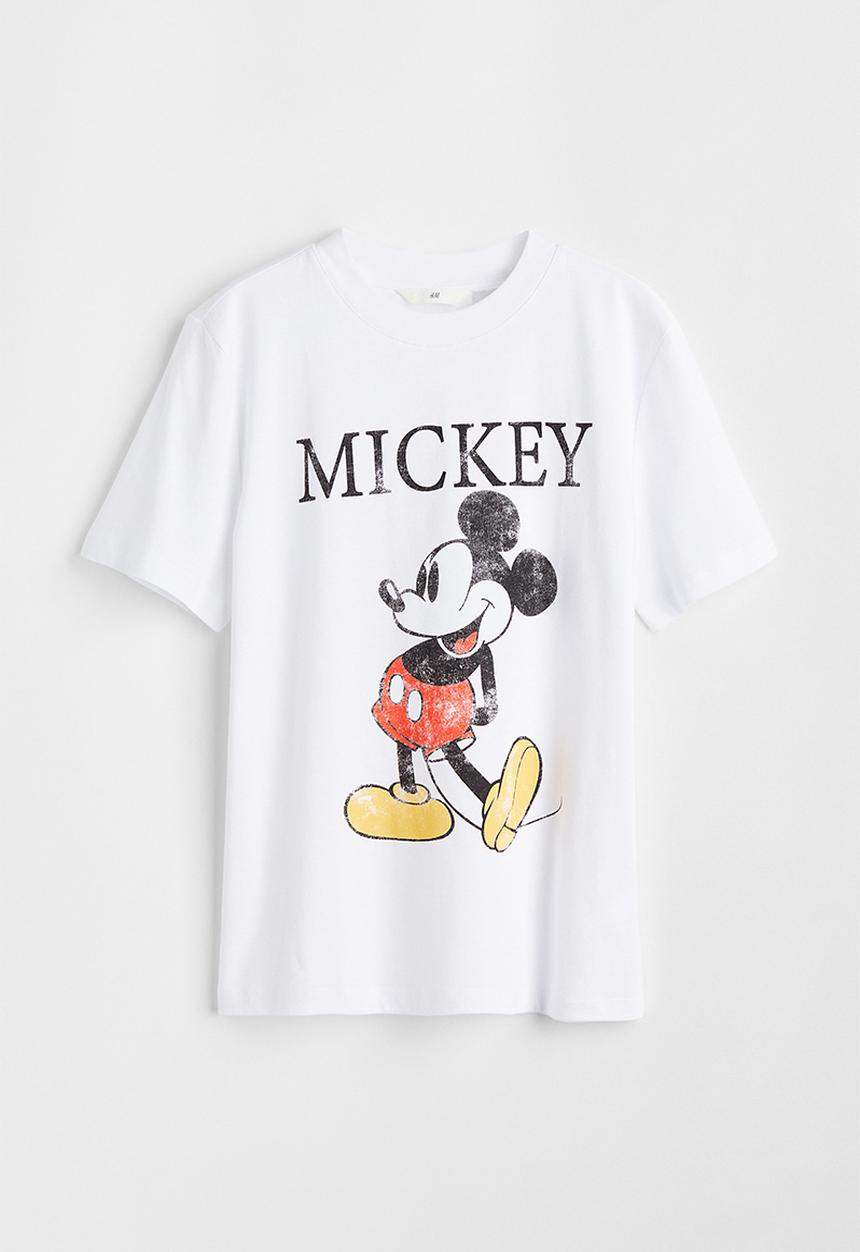 H&M - T-shirt with a motif - white/mickey mouse