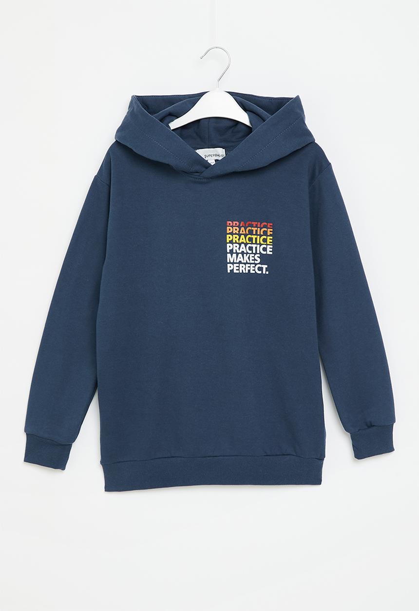 Superbalist - Boys oversized graphic hoodie - navy