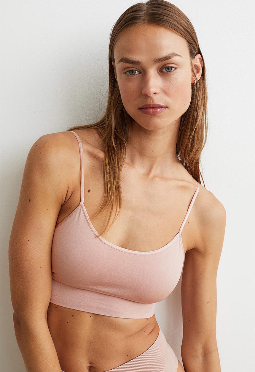 H&M - Seamless bralette - dusty pink