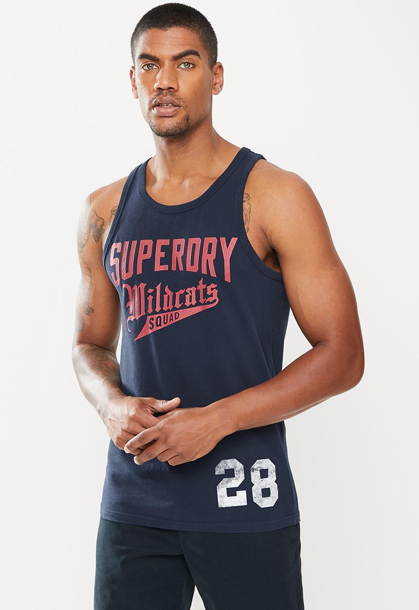 Superdry. - Collegiate graphic vest - nautical navy