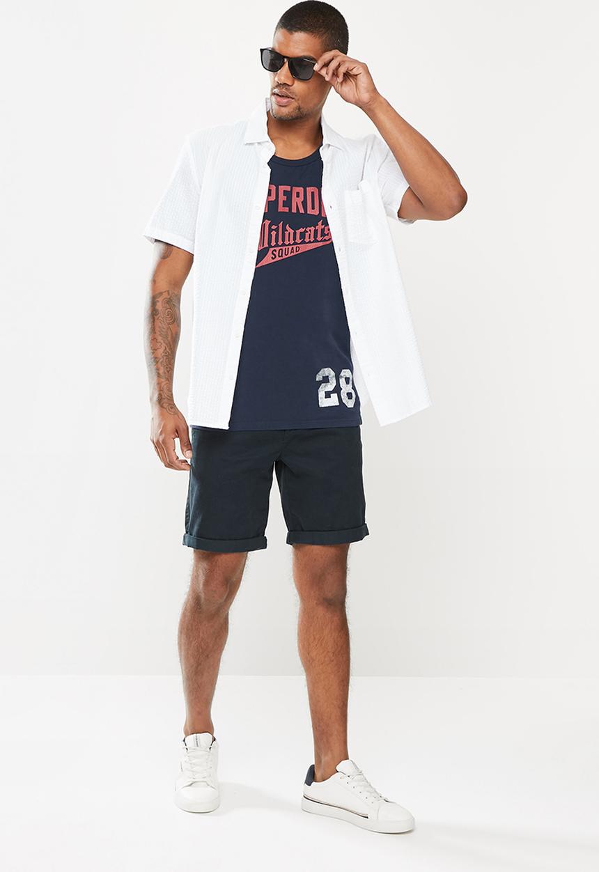 Superdry. - Collegiate graphic vest - nautical navy