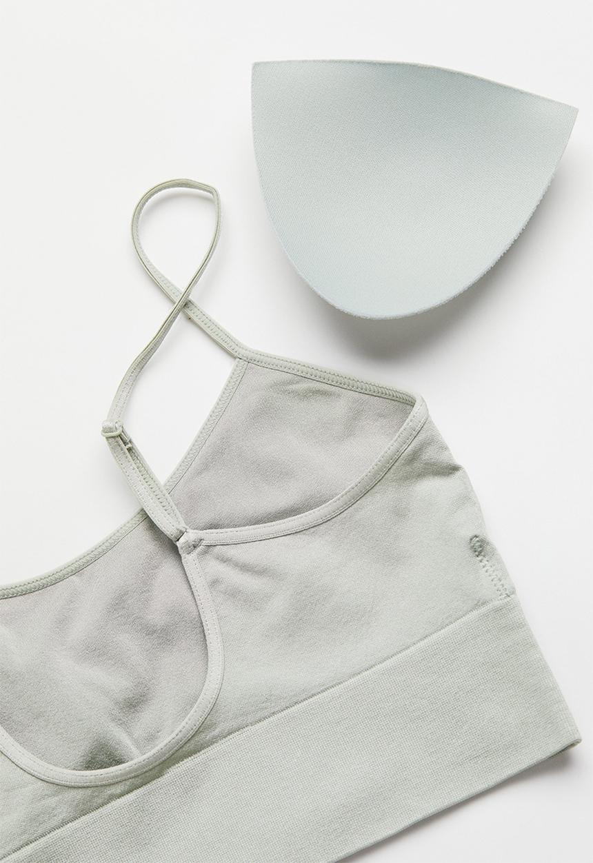 H&M - Seamless bralette - light sage green