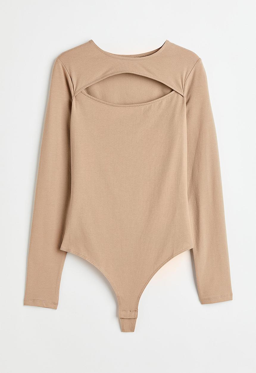 H&M - Cut-out thong body - beige
