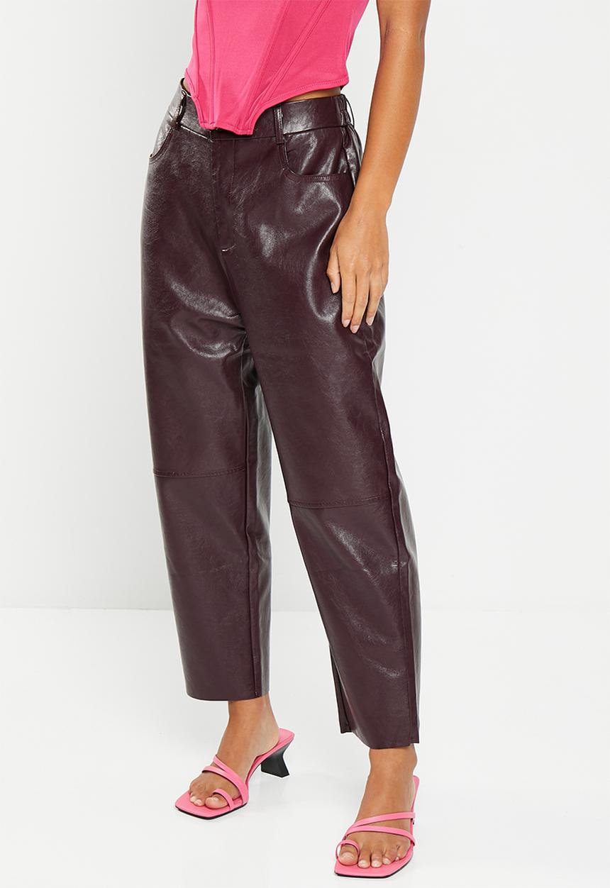dailyfriday - Pu tapered trousers - burgundy