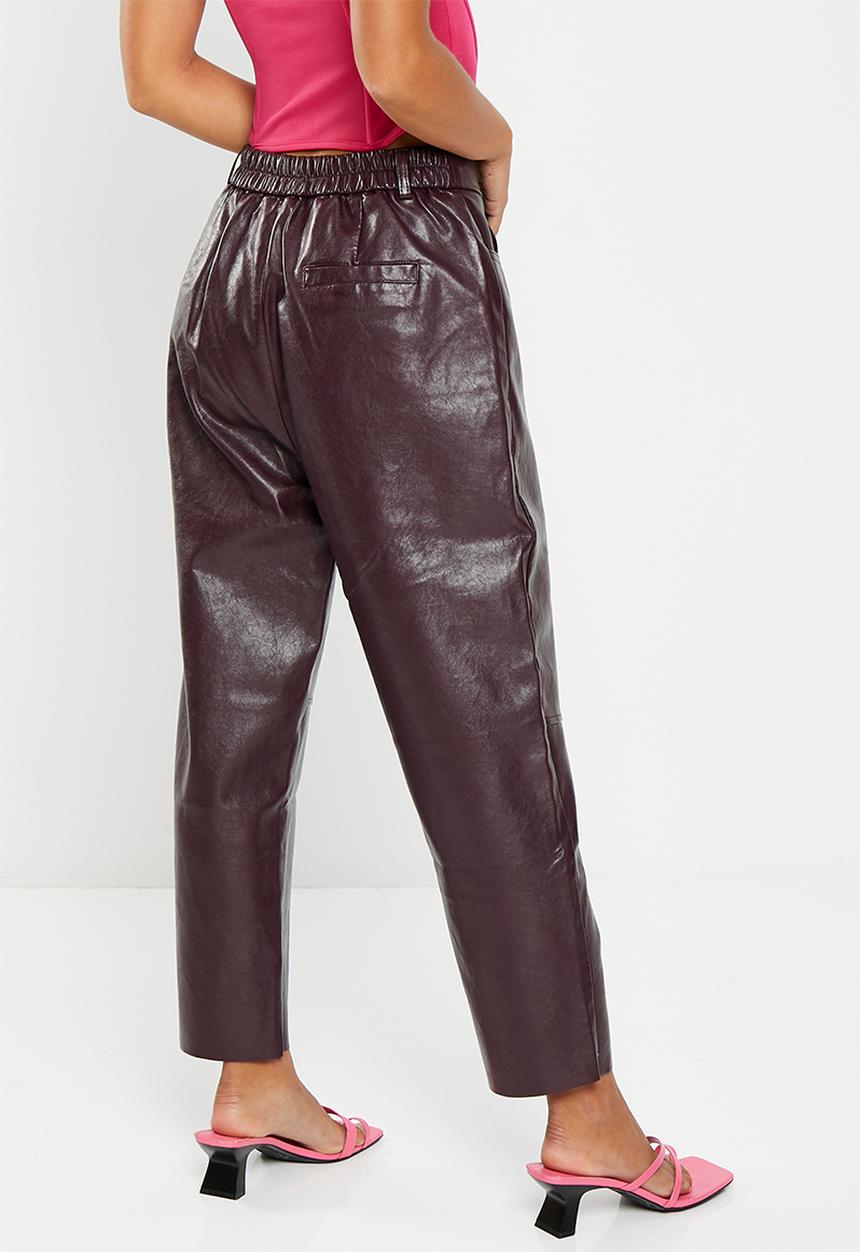 dailyfriday - Pu tapered trousers - burgundy
