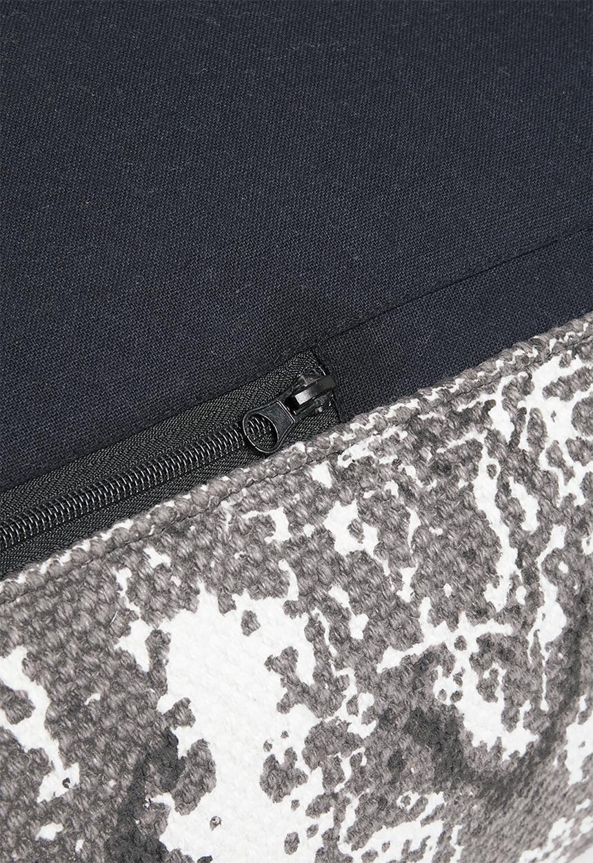 Sixth Floor - Antique printed ottoman - charcoal