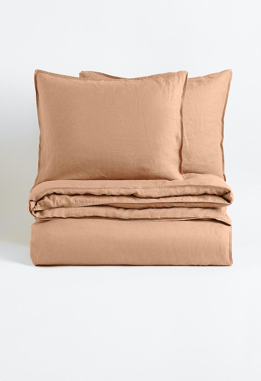 H&M - Linen double/king duvet cover set - beige