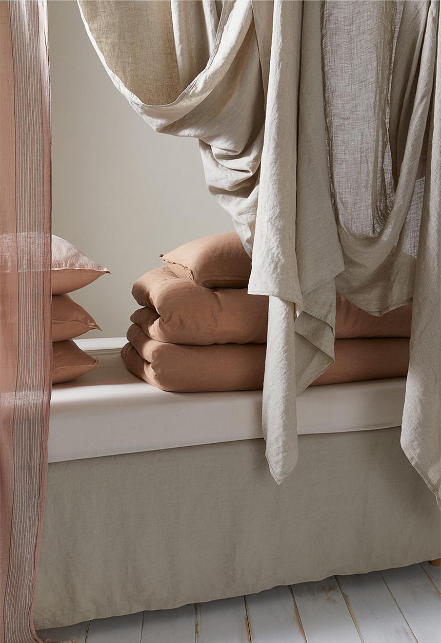H&M - Linen double/king duvet cover set - beige