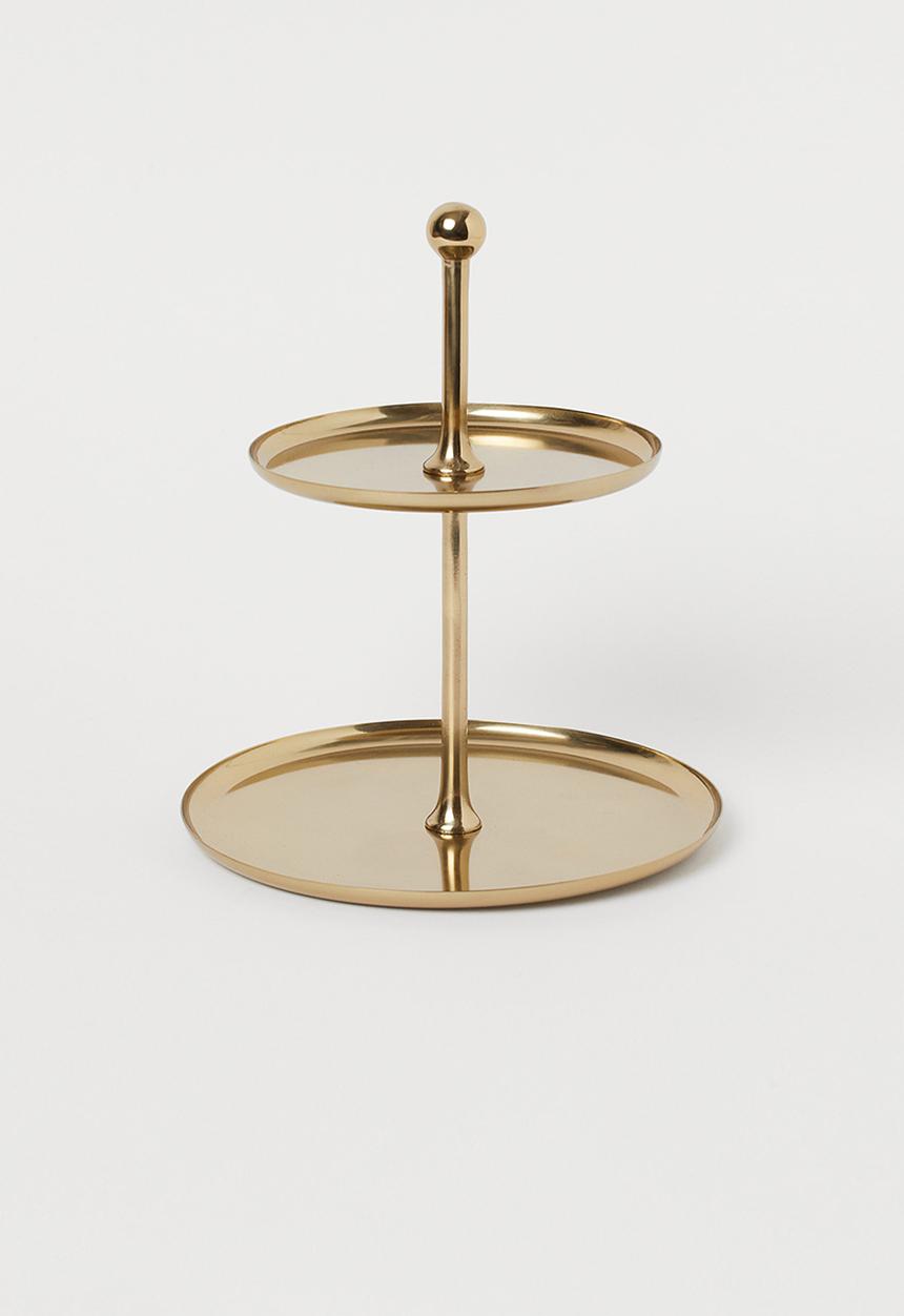 H&M - Metal cake stand - gold I