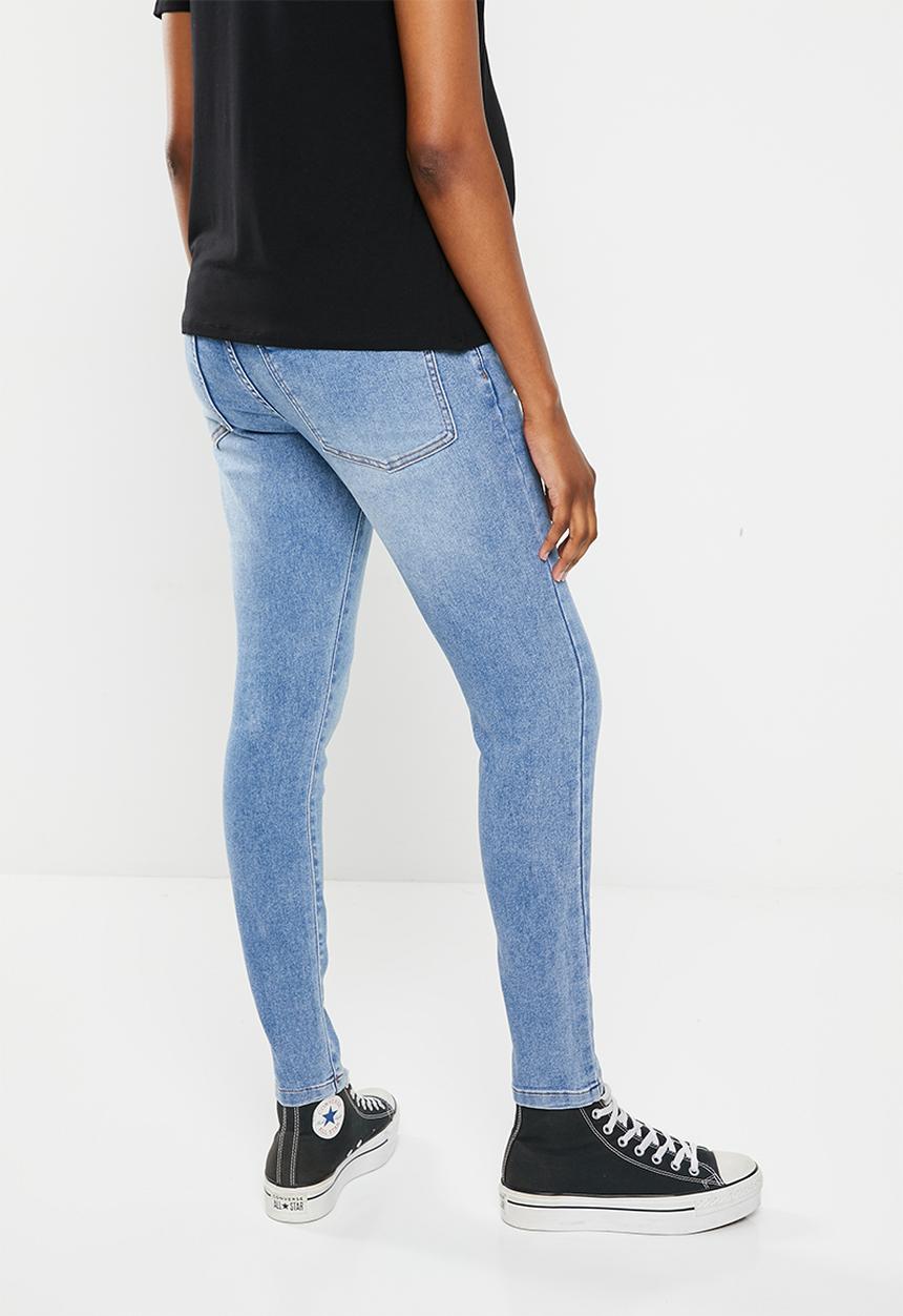 Cotton On - maternity super stretch jean over belly - rain blue