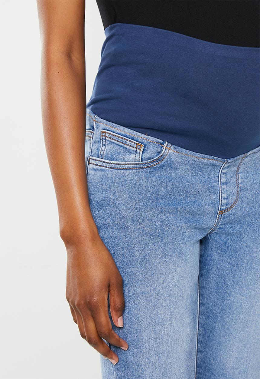 Cotton On - maternity super stretch jean over belly - rain blue