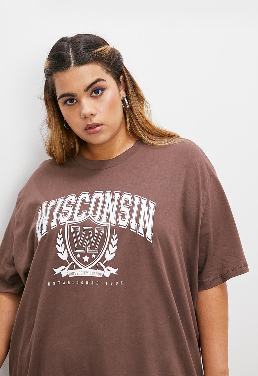 Blake - Oversized city graphic tee - choc